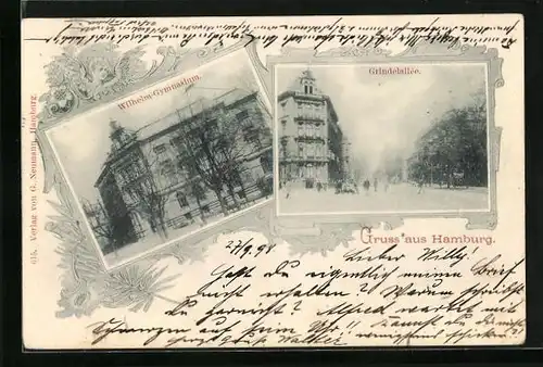 AK Hamburg-Rotherbaum, Grindelallee, Wilhelm-Gymnasium