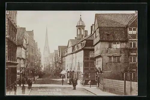 AK Hamburg, Spitalerstrasse im Jahr 1878, Fotoverlag Strumper & Co.