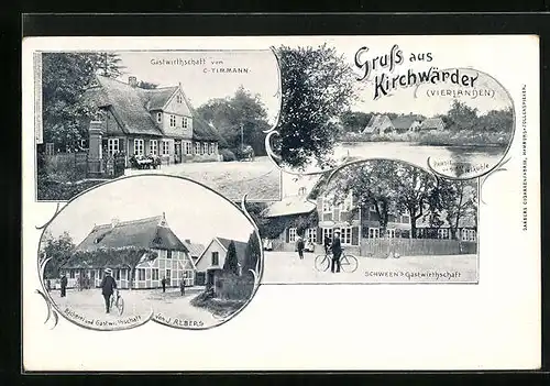 AK Kirchwerder, Gasthaus von C. Timmann, Schween`s Gasthof, Partie von der Sielkuhle