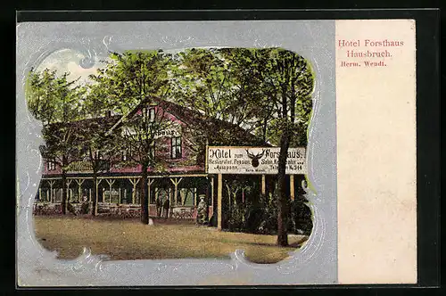 Präge-AK Hamburg-Hausbruch, Hotel zum Forsthaus