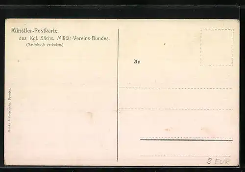 Künstler-AK Königstein, Erholungsheim des Kgl. Sächs. Militär-Vereins-Bundes auf Festung Königstein