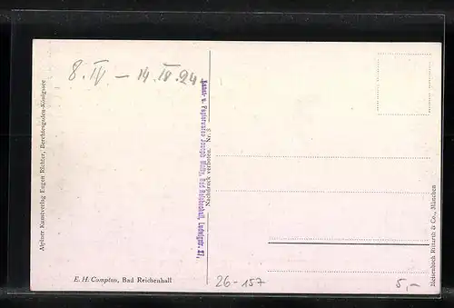 Künstler-AK Edward Harrison Compton: Bad Reichenhall, Totalansicht mit Bergen