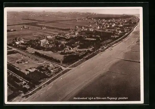 AK Wyk /Föhr, Fliegeraufnahme mit Strand