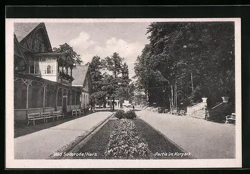 AK Bad Suderode /Harz, Partie am Kurpark