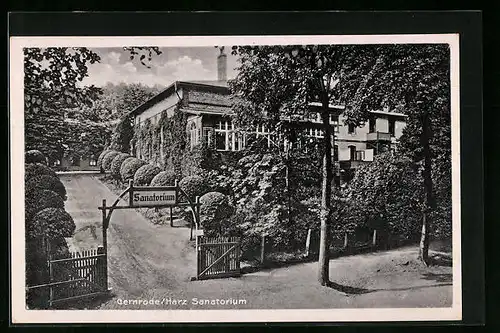 AK Gernrode /Harz, Eingang zum Sanatorium