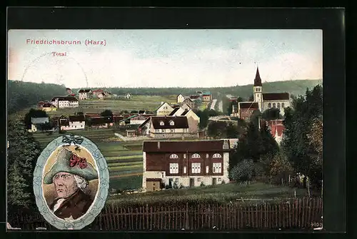 AK Friedrichsbrunn /Harz, Totalansicht des Ortes