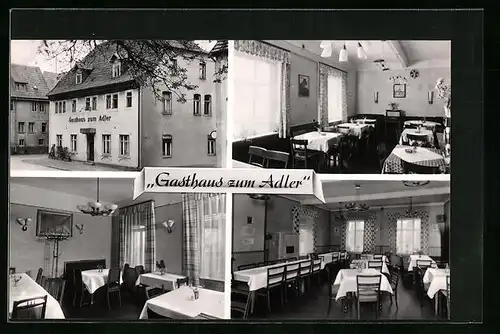 AK Bad Frankenhausen, Gasthaus zum Adler mit Innenansichten