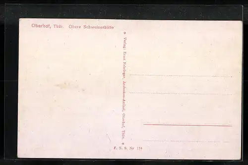 AK Oberhof /Thür., Obere Schweizerhütte
