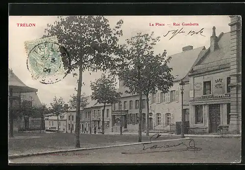AK Trélon, La Place-Rue Gambetta