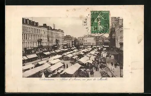 AK Valenciennes, Place d`Armes, un jour de Marché