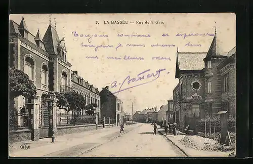 AK La Bassée, Rue de la Gare