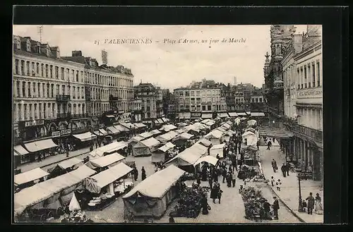 AK Valenciennes, Place d`Armes, un jour de Marché