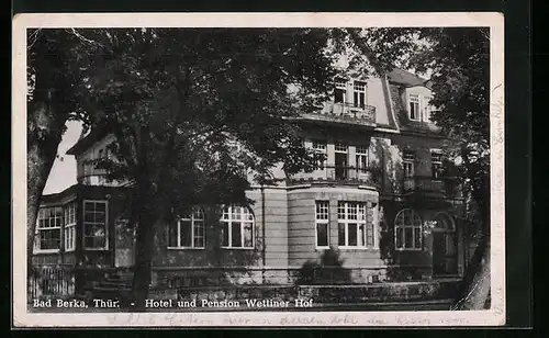 AK Bad Berka /Thür., Hotel und Pension Wettiner Hof