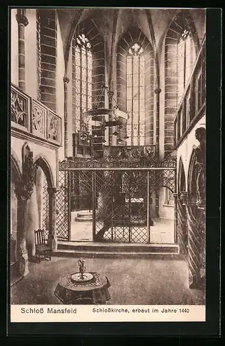 AK Mansfeld, Schloss Mansfeld, Schlosskirche, Innenansicht