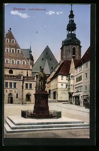 AK Eisleben, Lutherdenkmal und Geschäfte