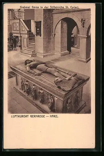 AK Gernrode /Harz, Grabmal Geros in der Stiftskirche St. Cyrianci