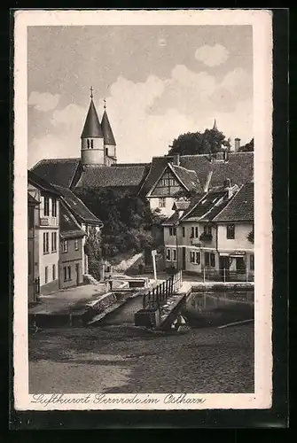 AK Gernrode /Harz, Strassenpartie am Malerwinkel