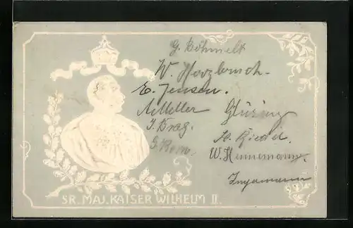 Präge-AK Kaiser Wilhelm II. im Profil