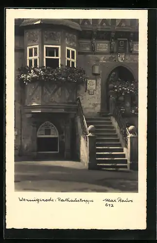 AK Max Baur: Wernigerode, Die Rathaustreppe