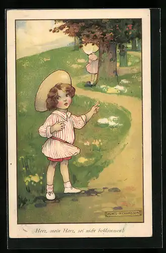 Künstler-AK Agnes Richardson: Zwei Kinder auf einem Weg