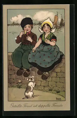 Künstler-AK Florence Hardy: Geteilte Freude ist doppelte Freude