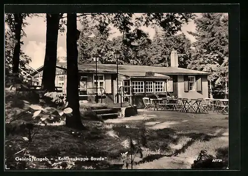 AK Geising /Erzgeb., Gasthaus Kohlhaukupppe-Baude