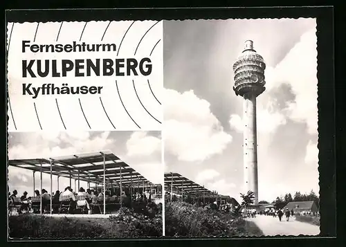 AK Kyffhäuser, Fernsehturm auf dem Kulpenberg, Terrassengaststätte