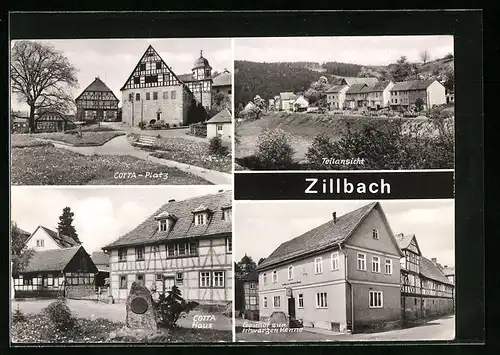 AK Zillbach, Gasthof Zur schwarzen Henne, Cotta-Platz
