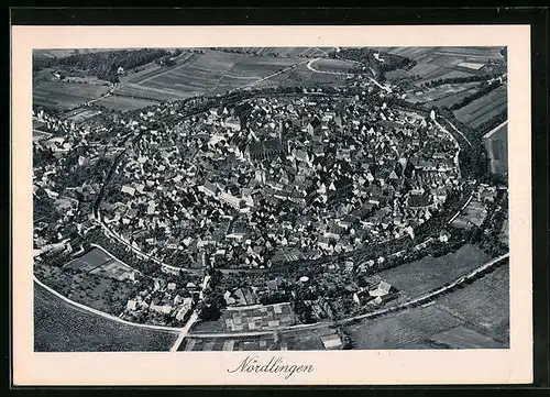 AK Nördlingen, Totalansicht aus der Vogelschau