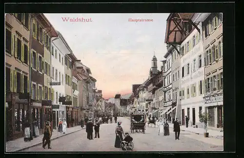 AK Waldshut, Hauptstrasse mit Friseur