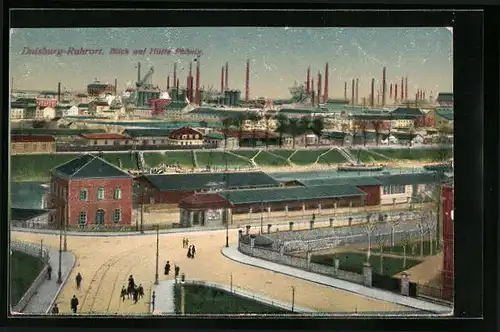 AK Duisburg-Ruhrort, Blick auf Hütte Phönix
