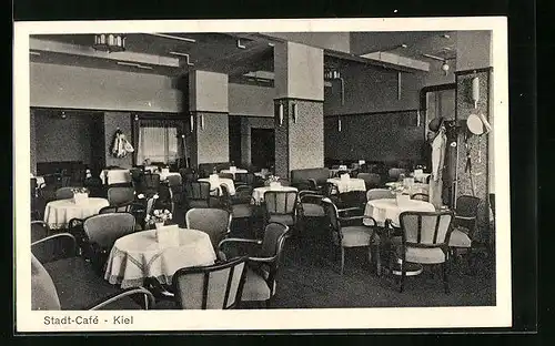 AK Kiel, Stadt-Cafe, Innenansicht