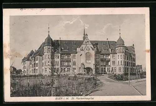 AK Buer i. W., St. Marienhospital im Sonnenschein