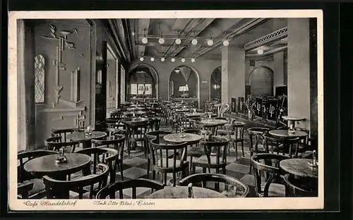 AK Essen, Cafe Handelshof, Innenansicht