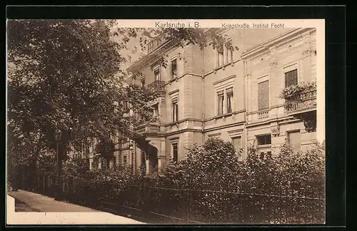 AK Karlsruhe, Institut Fecht, Kriegstrasse