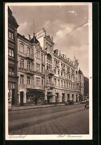 AK Düsseldorf, Hotel Germania, am Hauptbahnhof