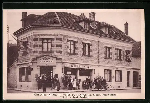 AK Vailly-sur-Aisne, Hotel de France