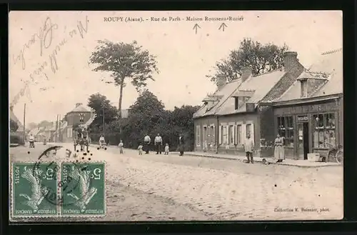 AK Roupy, Rue de Paris, Maison Rousseau-Rozier