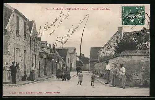 AK Villers-en-Prayères, Rue de Vieil-Arcy