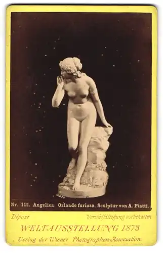 Fotografie Wiener Photographen Association, Wien, Weltausstellung 1873, Statue Angelica Orlando furioso