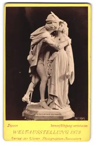 Fotografie Wiener Photographen Association, Wien, Weltausstellung 1873, Statue Liebenspaar küsst sich