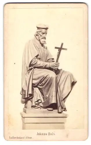 Fotografie C. Holzamer, Worms, Ansicht Worms, Statue Johann Huss als Teil des Lutherdenkmals