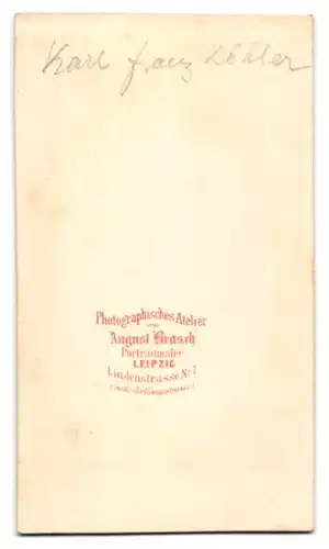 Fotografie August Brasch, Leipzig, Karl Franz Koehler im Anzug, Leipziger Buchhändler