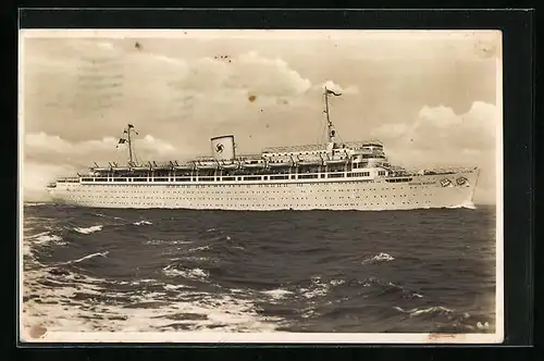 AK KdF-Passagierschiff Wilhelm Gustroff auf hoher See