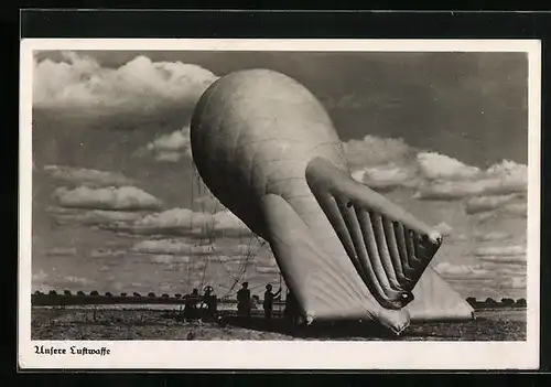 AK Sperrballon der Luftwaffe beim Aufstieg
