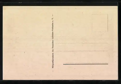 AK Schulsegelflugzeug des D.L.W. in der kalten Jahreszeit