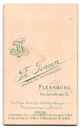 Fotografie Th. Jensen, Flensburg, Norderhofenden 15, Junges gutbürgerliches Paar