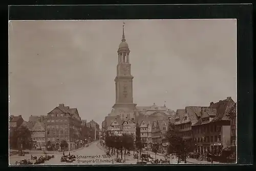 AK Hamburg, Schaarmarkt mit Turm 1878, Fotoverlag Strumper & Co.