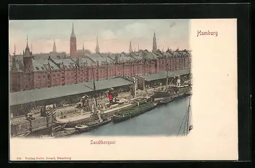 AK Hamburg, Blick auf das Sandthorquai