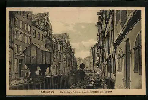 AK Hamburg, Holländische Reihe von der St.-Annenbrücke aus
